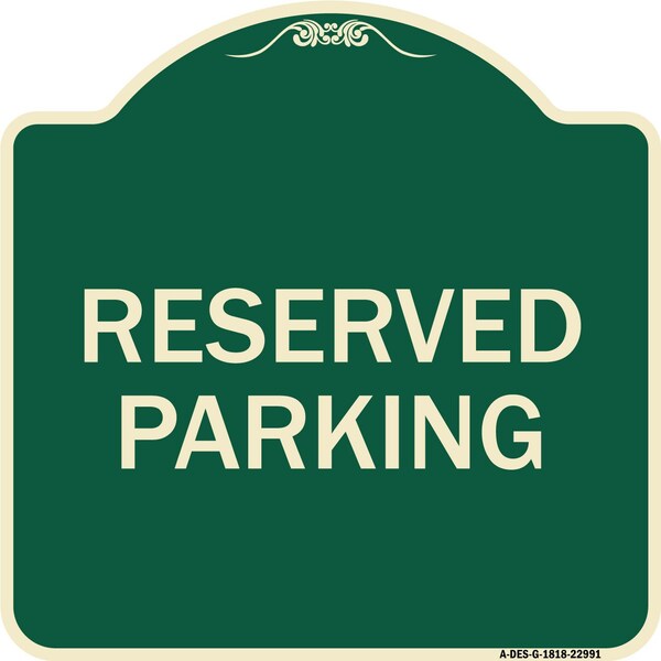 Reserved Parking Bright Yellow Heavy-Gauge Aluminum Architectural Sign, 18" x 18", G-1818-22991